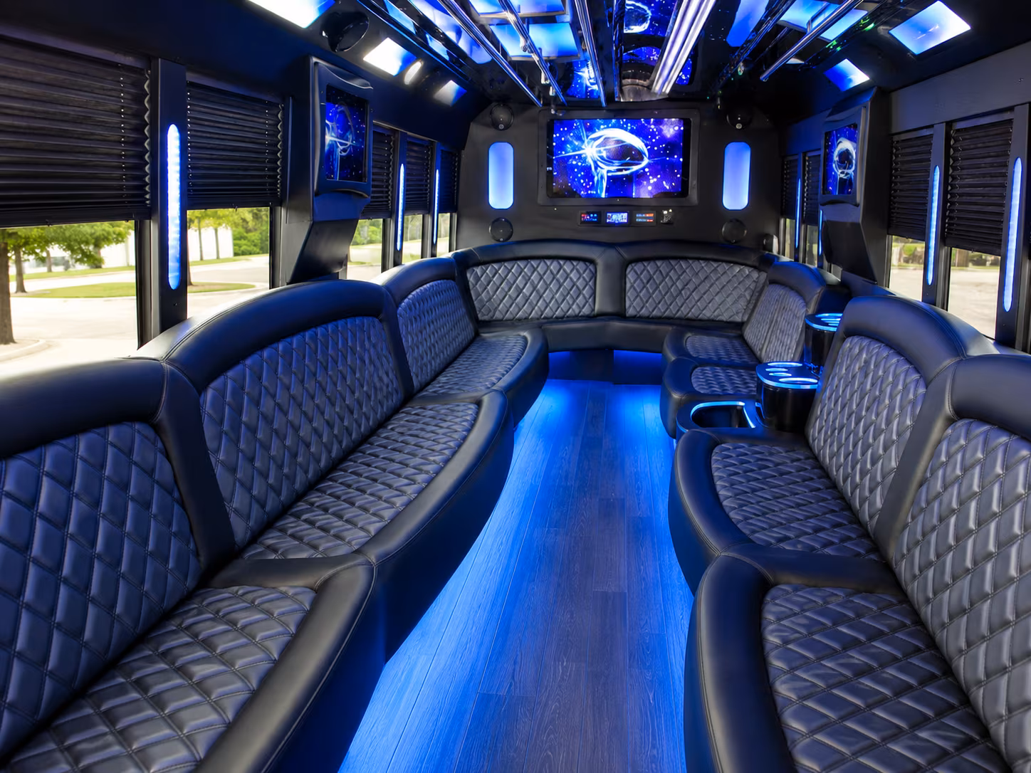 get your bridal party to the venue in style with a lees summit party bus